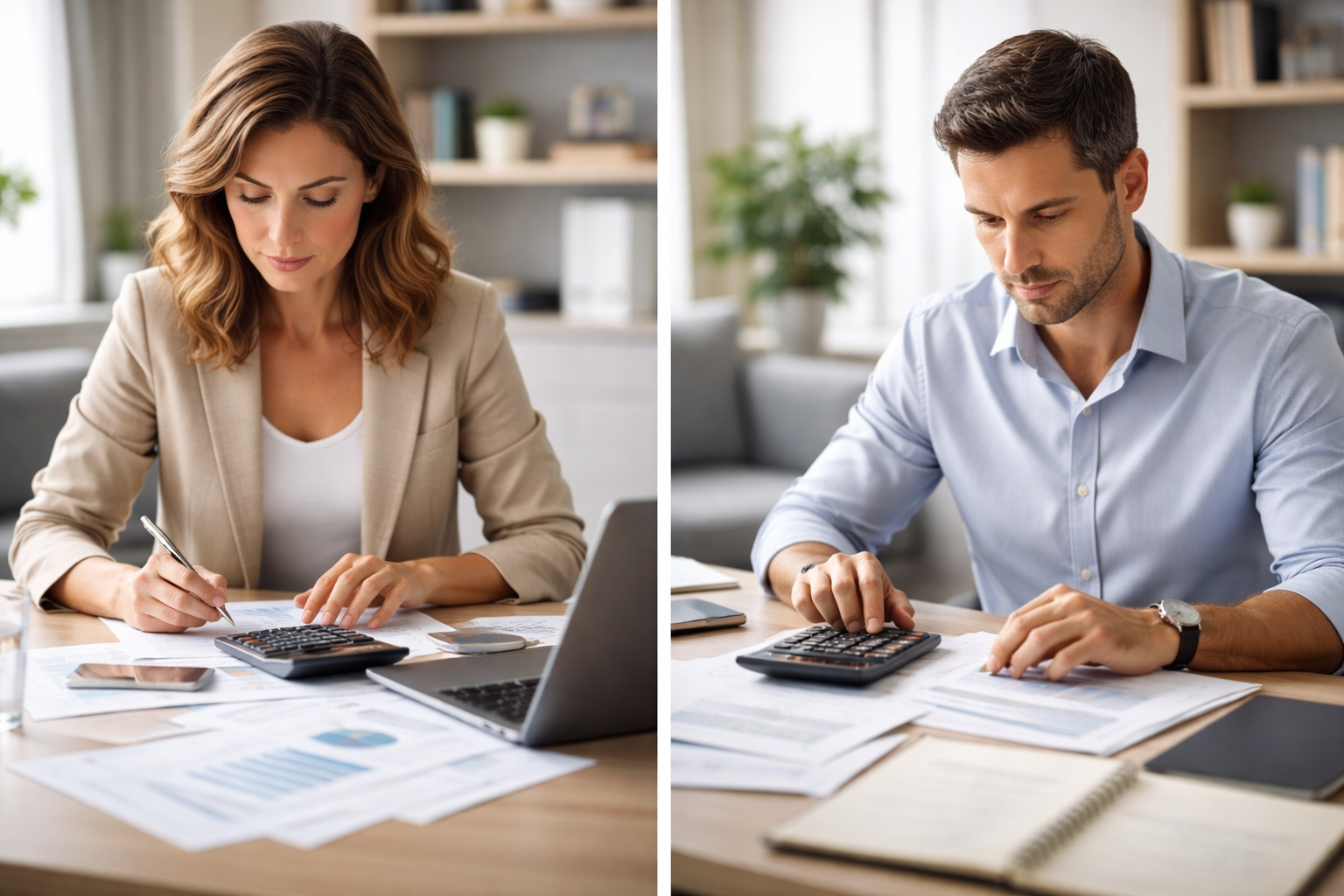 Profissionais analisando números